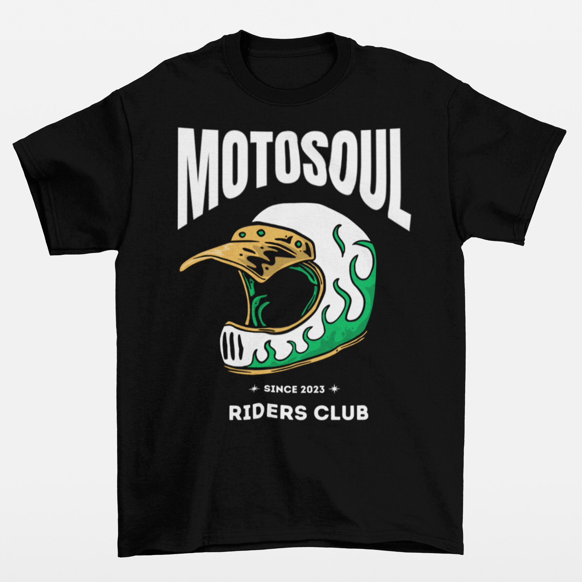 Motosoul Green Headgear Rider's Club T-shirt (Black)