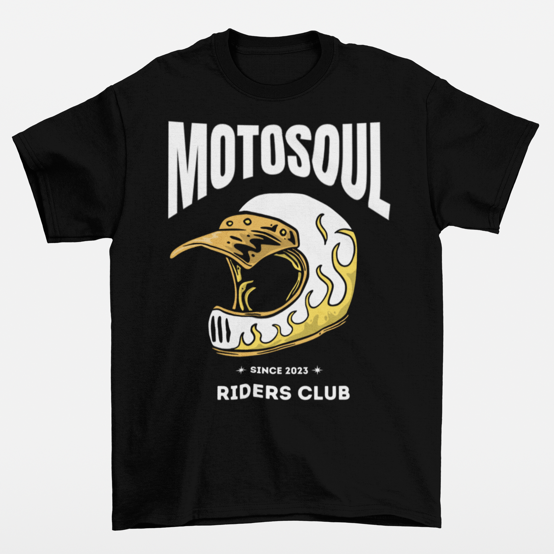 Motosoul Yellow Headgear Rider's Club T-shirt (Black)