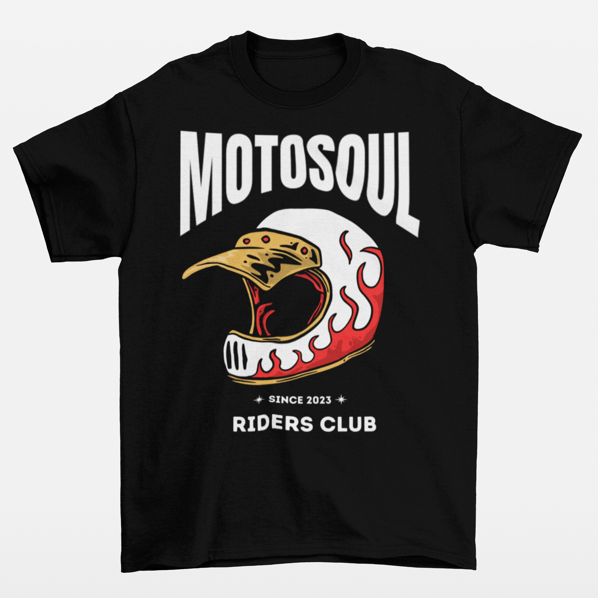 Motosoul Bright Red Headgear Rider's Club T-shirt (Black)