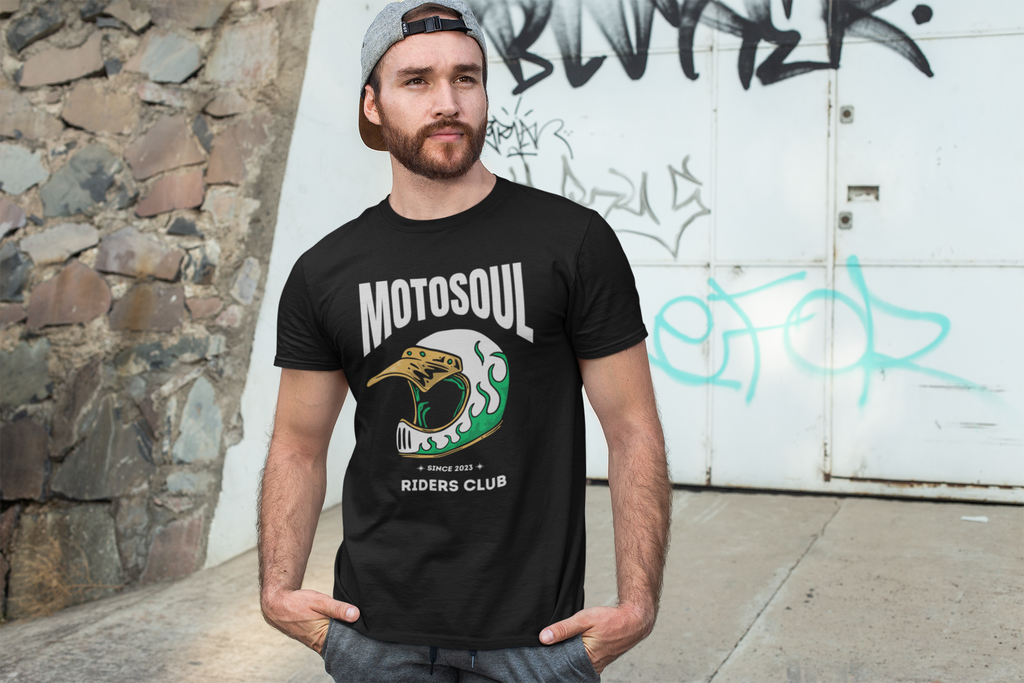 Motosoul Green Headgear Rider's Club T-shirt (Black)