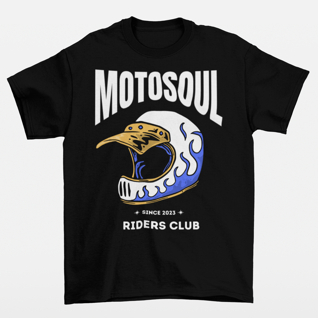 Motosoul Royal Blue Headgear Rider's Club T-shirt (Black)