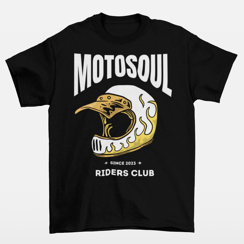 Motosoul Yellow Headgear Rider's Club T-shirt (Black)